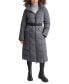 ფოტო #12 პროდუქტის Womens Maxi Belted Hooded Puffer Coat