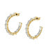 Glittering gold-plated baguette rings earrings SAVP04