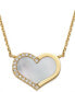 ფოტო #1 პროდუქტის EFFY® Mother-of-Pearl & Diamond (1/20 ct. t.w.) Heart 18" Pendant Necklace in 14k Gold