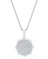 ფოტო #1 პროდუქტის Men's Lab Grown Diamond Cluster 22" Pendant Necklace (1/2 ct. t.w.) in 10k White Gold