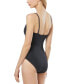 Фото #2 товара Women's Logo Hardware Surplice-Neck One-Piece Swimsuit