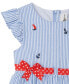 Little Girls Nautical Flutter Sleeve Seersucker Dress