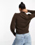 JDY puff sleeve jumper in chocolate