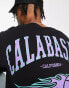 Jack & Jones Originals oversized long sleeve t-shirt with Calabasas back print in black