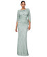 Фото #1 товара Betsy Adam Women's Lace Cape-Sleeve Gown