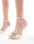 Фото #3 товара Public Desire Alexia mid heeled sandal with embellished flower in cream satin