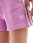 Adidas Originals 3 stripe shorts in pink Preloved Purple, XS - фото #4