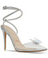 ფოტო #1 პროდუქტის Women's Chrysalis Lucite Rhinestone Butterfly Ankle-Wrap Stiletto Pumps