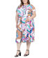 Plus Size Short Sleeve Flare Midi Pocket Dress