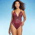 Фото #1 товара Women's Monokini Plunge Cut Out High Leg Lurex One Piece Swimsuit - Shade &