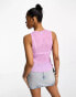 Фото #3 товара ASOS DESIGN shirred mesh sleeveless tank top in lilac