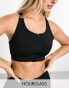 ASOS 4505 Hourglass zip front high impact sports bra in black