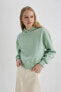 Boxy Fit Kapüşonlu Kalın Sweatshirt B8570ax23wn