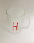 Borosilicate mug with initial h