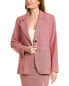 Фото #1 товара Pink Tartan Tailored Patch Pocket Wool-Blend Blazer Women's