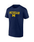 Фото #3 товара Men's Navy Michigan Wolverines Game Day 2-Hit T-shirt