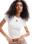 Фото #1 товара Tommy Jeans slim badge rib t-shirt in white