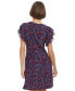 Фото #2 товара Women's Floral-Print Flutter-Sleeve Shift Dress