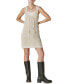 Фото #1 товара Women's Crochet Baja Lace-Up Tunic Dress