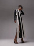 Фото #4 товара Topshop long sleeve contrast panel midi dress in black and white