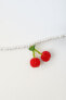 Necklace with cherries and faux pearls