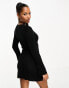 Фото #4 товара ASOS DESIGN Petite knitted fit and flare mini dress in black