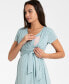 Фото #7 товара Women's Sage Dot Maternity Nursing Wrap Dress