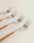 Set of brunch forks with wood-effect handle