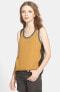 Ella Moss Womens Nikita Sleeveless Scoop Neck Tank Top Mustard Size Small