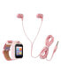 ფოტო #5 პროდუქტის Kid's Pink Blue Gradient Glitter Silicone Strap Touchscreen Smart Watch 42mm with Earbuds Gift Set