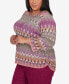 Фото #3 товара Plus Size Wine Country Women's Chevron Textured Crew Neck Top