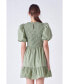 Фото #3 товара Women's Asymmetrical Smocked Mini Dress