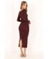 ფოტო #3 პროდუქტის Women's Fifi Long Sleeve Midi Dress - Wine