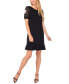 ფოტო #1 პროდუქტის Women's Printed Floral Puff Sleeve Knit Dress