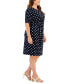 ფოტო #3 პროდუქტის Plus Size Dot-Print Side-Tab Sheath Dress