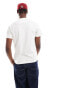 Lee denim sewing logo print t-shirt in off white weiß, M - фото #3