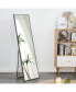 Фото #5 товара gray solid wood frame full-length mirror, dressing mirror, bedroom porch, decorative mirror, clothing store, floor standing large mirror, wall mounted.60"17"