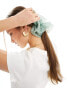 ASOS DESIGN scrunchie hair tie with organza detail in sage