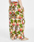 Фото #2 товара Plus Size Printed Linen Wide-Leg Pants, Created for Macy's
