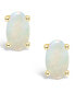 Opal (1/3 ct.t.w) Stud Earrings in 14K White Gold or 14K Yellow Gold