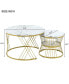Фото #5 товара Golden framed marble nesting coffee tables, set of 2