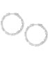 ფოტო #2 პროდუქტის EFFY® Diamond Baguette & Round Medium Hoop Earrings (2-1/10 ct. t.w.) in 14k White Gold, 1.2"