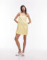 Фото #4 товара Topshop floral strappy linen mini dress in yellow