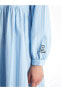 LCW Modest Gömlek Yaka Çizgili Uzun Kollu Kadın Elbise