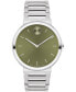 ფოტო #1 პროდუქტის Men's Bold Horizon Swiss Quartz Silver-Tone Stainless Steel Watch 40mm