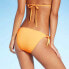 Фото #4 товара Juniors' Ribbed String Cheeky Bikini Bottom - Xhilaration™ Orange Size M