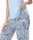ფოტო #3 პროდუქტის Women's Solid 2 Piece Tank Top with Printed Wide Pants Pajamas Set