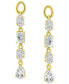 Cubic Zirconia Multi-Cut Linear Drop Earrings in 18k Gold-Plated Sterling Silver