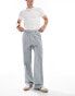 Фото #1 товара ASOS DESIGN smart wide leg trousers with double pleat in light grey melange