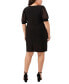 Фото #2 товара Plus Size Round-Neck Chiffon-Sleeve Swing Dress